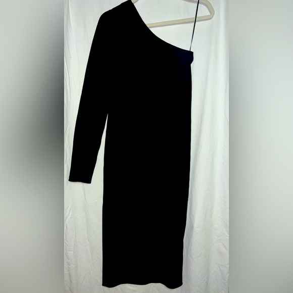 n:Philanthropy one-shoulder silk blend black sweater dress - Picture 3 of 9